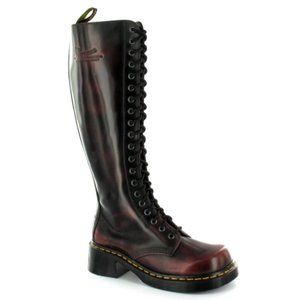RARE Dr. Martens Jemma 20 Eye Cherry Red Rub Off Lace Up Boots Shoes | US 8